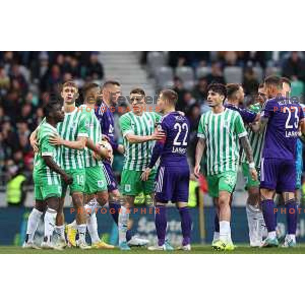 in action during Prva Liga Telemach 2022-2023 football match between Olimpija and Maribor in SRC Stozice, Ljubljana, Slovenia on April 16, 2023