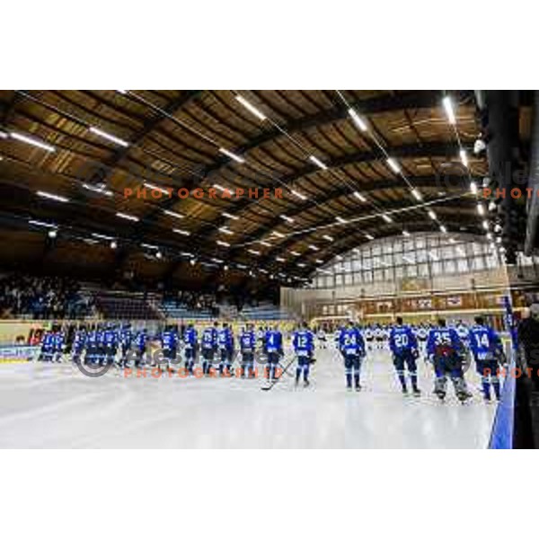 During ice-hockey friendly match between Slovenia and Italy in Bled ice-hall, Slovenia on April 20, 2023