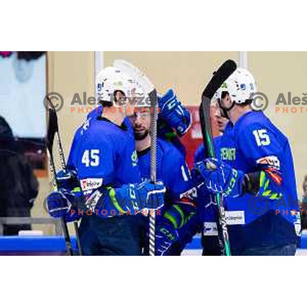 During ice-hockey friendly match between Slovenia and Italy in Bled ice-hall, Slovenia on April 20, 2023