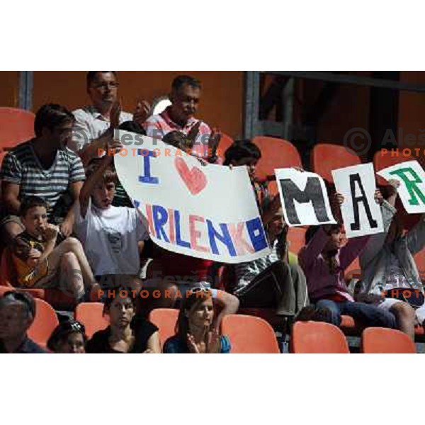 Fans of Maria Kirilenko (RUS) at Banka Koper Slovenia Open WTA tennis tournament, Portoroz, 24.7.2008. Photo by Ales Fevzer 