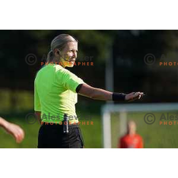 in action during Women\'s First league football match between ZNK Olimpija and ZNK Mura Nona in Ljubljana, Slovenia on April 22, 2023