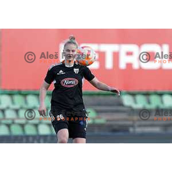 in action during Women\'s First league football match between ZNK Olimpija and ZNK Mura Nona in Ljubljana, Slovenia on April 22, 2023