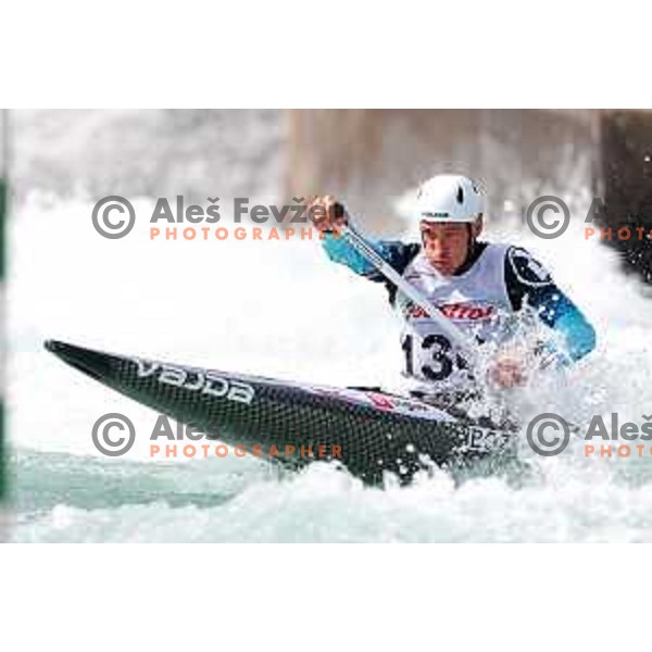 Luka Bozic at European Open Canoe Slalom Cup Tacen, Ljubljana, Slovenia on April 22, 2023 