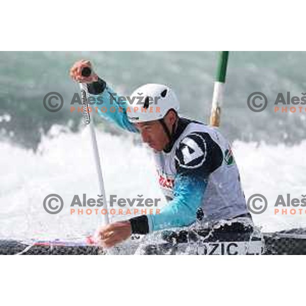 Luka Bozic at European Open Canoe Slalom Cup Tacen, Ljubljana, Slovenia on April 22, 2023 