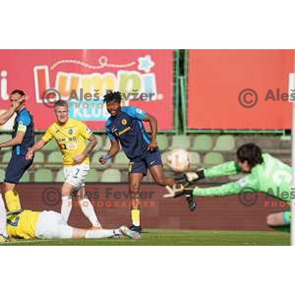 in action during Prva Liga Telemach 2022-2023 football match between Bravo and Celje in Ljubljana, Slovenia on April 23, 2023 