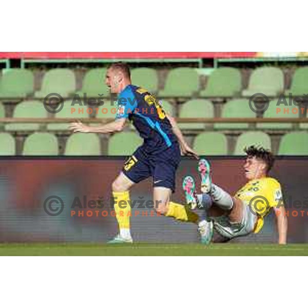 in action during Prva Liga Telemach 2022-2023 football match between Bravo and Celje in Ljubljana, Slovenia on April 23, 2023 