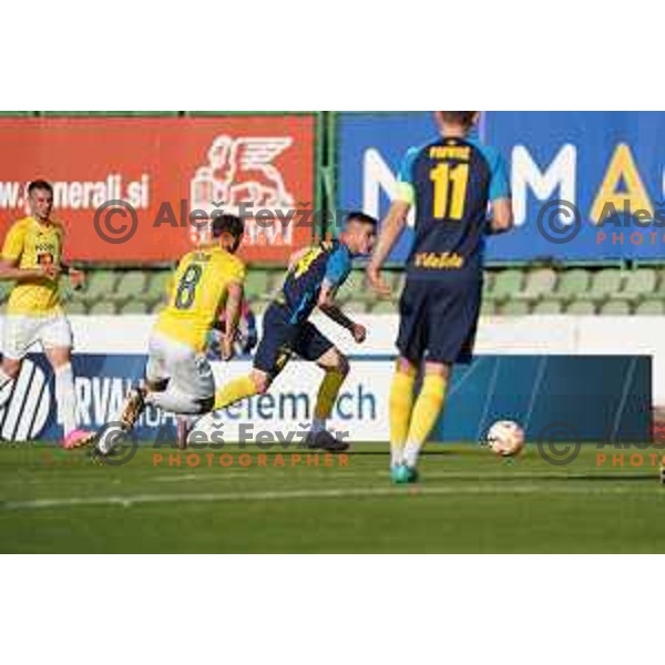 in action during Prva Liga Telemach 2022-2023 football match between Bravo and Celje in Ljubljana, Slovenia on April 23, 2023 