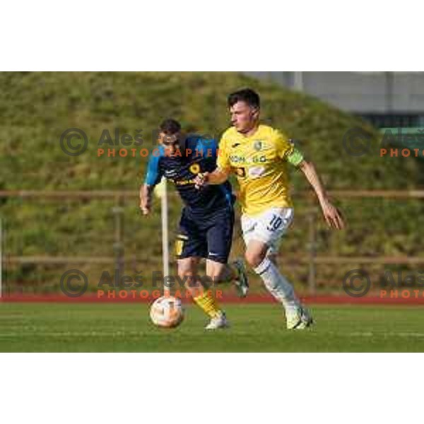 in action during Prva Liga Telemach 2022-2023 football match between Bravo and Celje in Ljubljana, Slovenia on April 23, 2023 