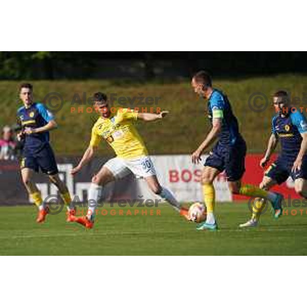 in action during Prva Liga Telemach 2022-2023 football match between Bravo and Celje in Ljubljana, Slovenia on April 23, 2023 