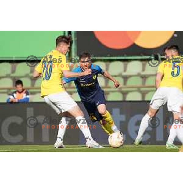 in action during Prva Liga Telemach 2022-2023 football match between Bravo and Celje in Ljubljana, Slovenia on April 23, 2023 