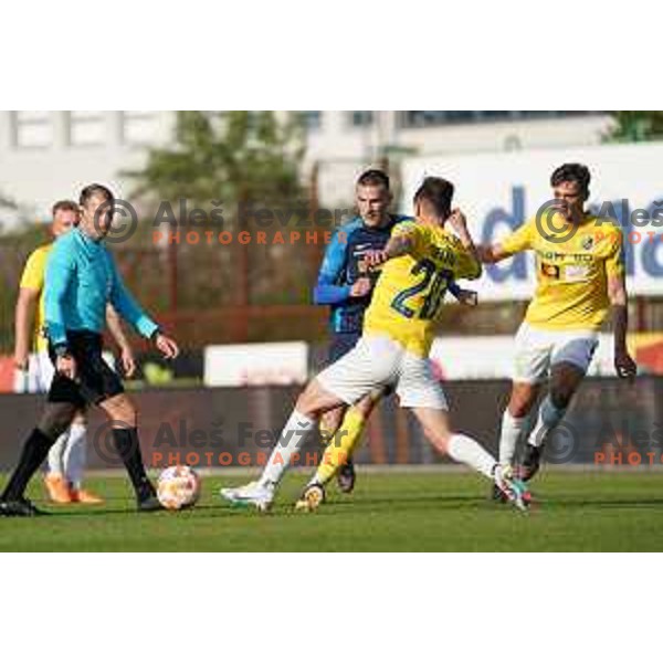 in action during Prva Liga Telemach 2022-2023 football match between Bravo and Celje in Ljubljana, Slovenia on April 23, 2023 