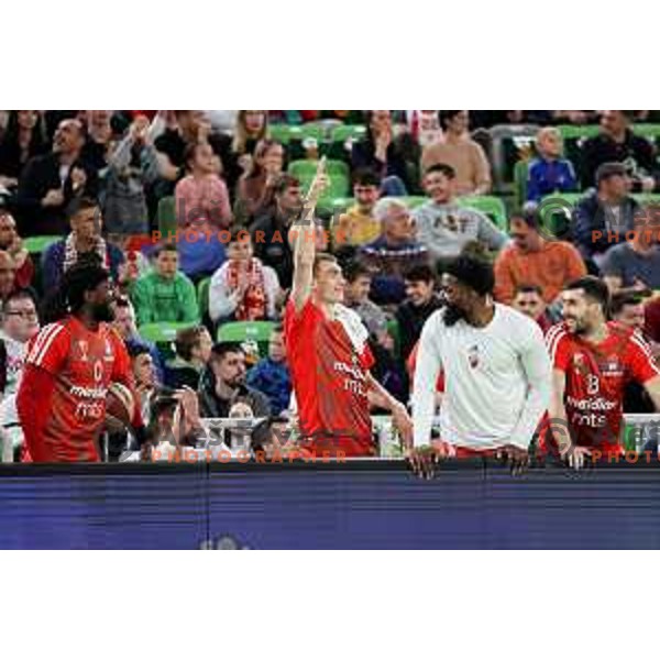 John Holland, Stefan Lazarevic, Hassan Martin and Ognjen Dobric of Crvena Zvezda mts during ABA League 2022-2023 match between Cedevita Olimpija and Crvena Zvezda mts (SRB) in Ljubljana, Slovenia on April 24, 2023. Foto: Filip Barbalic