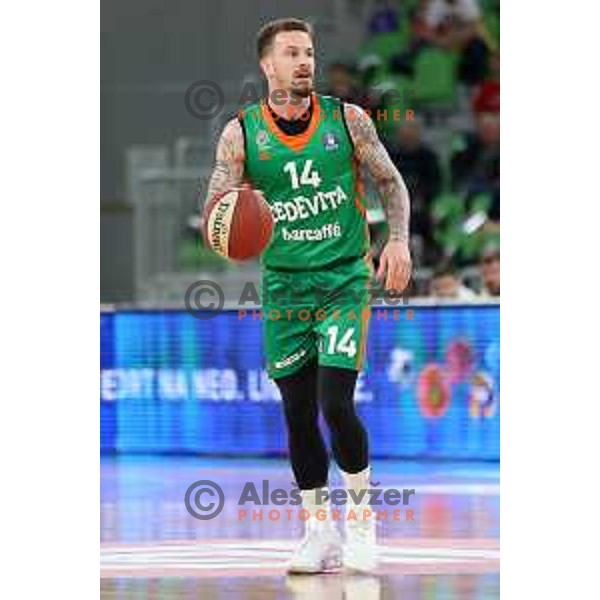 Josh Adams of Cedevita Olimpija during ABA League 2022-2023 match between Cedevita Olimpija and Crvena Zvezda mts (SRB) in Ljubljana, Slovenia on April 24, 2023. Foto: Filip Barbalic