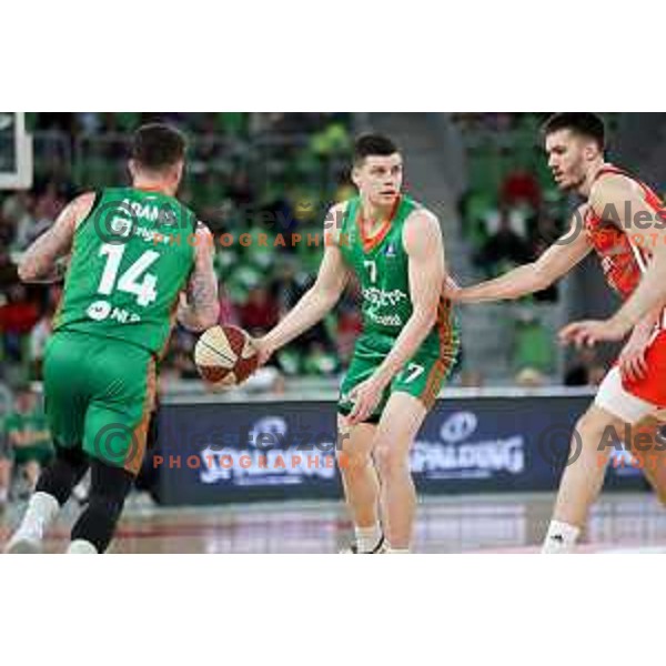 Amar Alibegovic of Cedevita Olimpija during ABA League 2022-2023 match between Cedevita Olimpija and Crvena Zvezda mts (SRB) in Ljubljana, Slovenia on April 24, 2023. Foto: Filip Barbalic