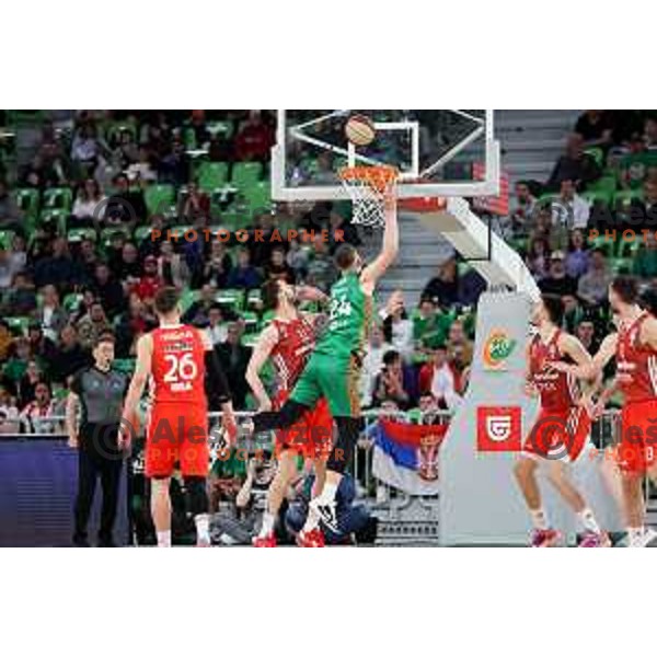 Alen Omic of Cedevita Olimpija during ABA League 2022-2023 match between Cedevita Olimpija and Crvena Zvezda mts (SRB) in Ljubljana, Slovenia on April 24, 2023. Foto: Filip Barbalic