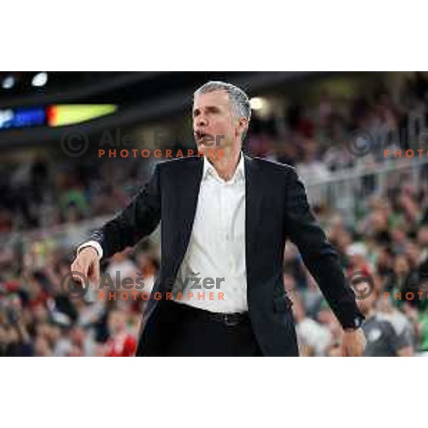 Head coach Miro Alilovic of Cedevita Olimpija during ABA League 2022-2023 match between Cedevita Olimpija and Crvena Zvezda mts (SRB) in Ljubljana, Slovenia on April 24, 2023. Foto: Filip Barbalic