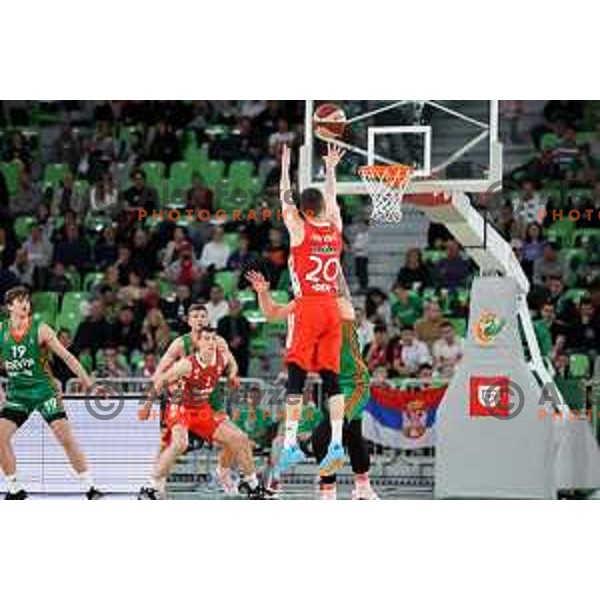 Nikola Ivanovic of Crvena Zvezda mts during ABA League 2022-2023 match between Cedevita Olimpija and Crvena Zvezda mts (SRB) in Ljubljana, Slovenia on April 24, 2023. Foto: Filip Barbalic