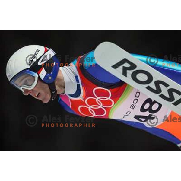 Kuettel (GER) at 90 m individual ski jumping event in Pragelato at Torino 2006 Winter Olympic games, Italy on February 12, 2006