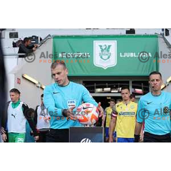 Referee David Smajc during Prva Liga Telemach 2022-2023 football match between Olimpija and Koper in SRC Stozice, Ljubljana, Slovenia on April 30, 2023
