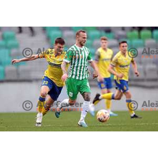 Aljaz Krefl in action during Prva Liga Telemach 2022-2023 football match between Olimpija and Koper in SRC Stozice, Ljubljana, Slovenia on April 30, 2023