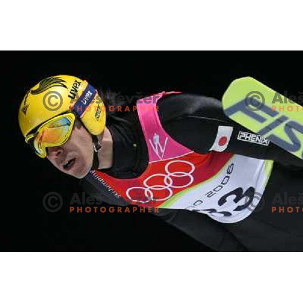 Noriaki Kasai (JPN) at 90 m individual ski jumping event in Pragelato at Torino 2006 Winter Olympic games, Italy on February 12, 2006