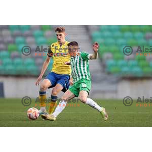 Mario Kvesic in action during Prva Liga Telemach 2022-2023 football match between Olimpija and Koper in SRC Stozice, Ljubljana, Slovenia on April 30, 2023