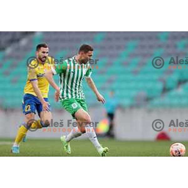 In action during Prva Liga Telemach 2022-2023 football match between Olimpija and Koper in SRC Stozice, Ljubljana, Slovenia on April 30, 2023 , Slovenia on April 23, 2023