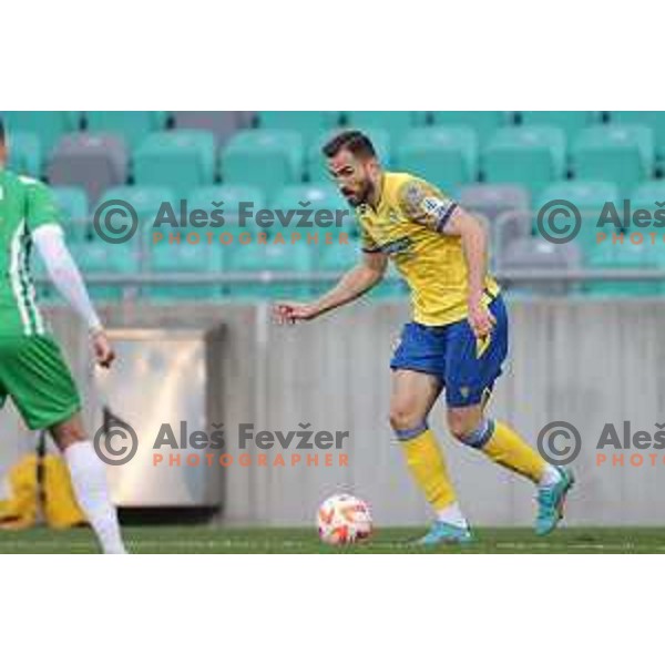 Maks Barisic in action during Prva Liga Telemach 2022-2023 football match between Olimpija and Koper in SRC Stozice, Ljubljana, Slovenia on April 30, 2023
