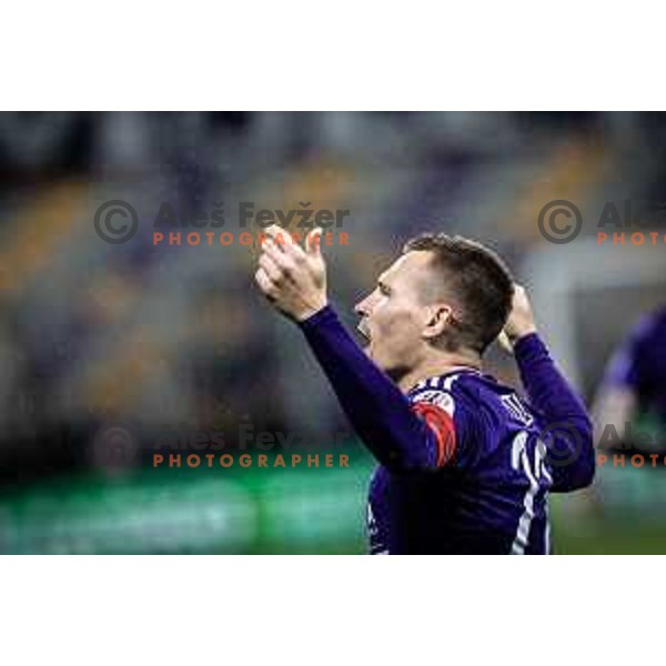 Martin Milec celebrating during Prva liga Telemach football match between Maribor and Mura in Ljudski vrt, Maribor, Slovenia on May 2, 2023. Photo: Jure Banfi