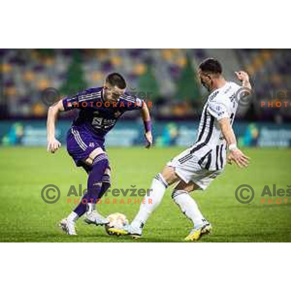 Zan Vipotnik in action during Prva liga Telemach football match between Maribor and Mura in Ljudski vrt, Maribor, Slovenia on May 2, 2023. Photo: Jure Banfi