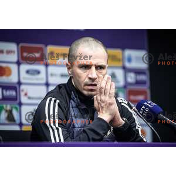 Dejan Grabic, head coach of Mura at the press conference during Prva liga Telemach football match between Maribor and Mura in Ljudski vrt, Maribor, Slovenia on May 2, 2023. Photo: Jure Banfi