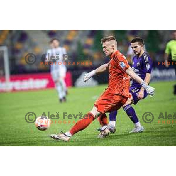 Klemen Mihelak in action during Prva liga Telemach football match between Maribor and Mura in Ljudski vrt, Maribor, Slovenia on May 2, 2023. Photo: Jure Banfi