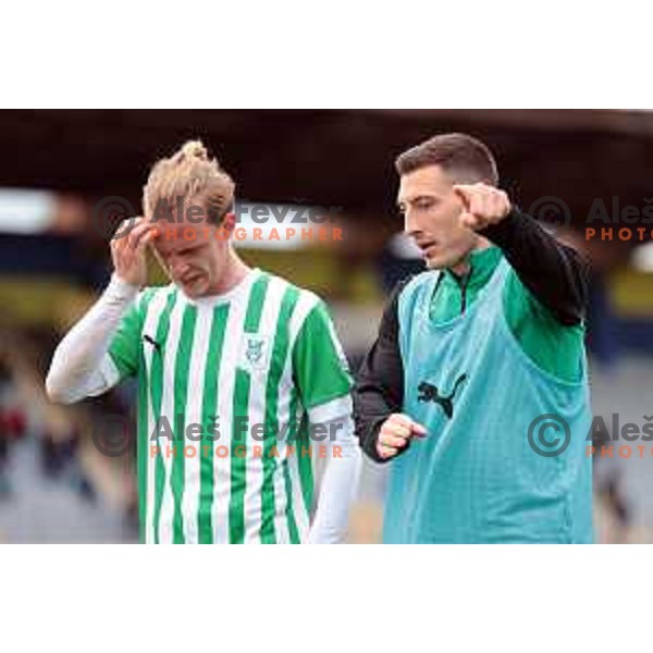 in action during Prva Liga Telemach 2022-2023 football match between Radomlje and Olimpija in Domzale, Slovenia on May 3, 2023