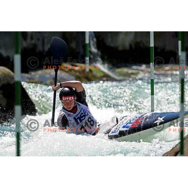 Nina Mozetic (SLO,118) at world cup kayak-canoe slalom race in Tacen (Slovenia) 29.6.2008. She took 4th place. Photo by Ales Fevzer 