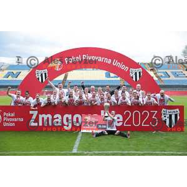 in action during Pivovarna Union Slovenian Cup match between ZNK Mura Nona and ZNK Olimpija in Celje on May 6, 2023