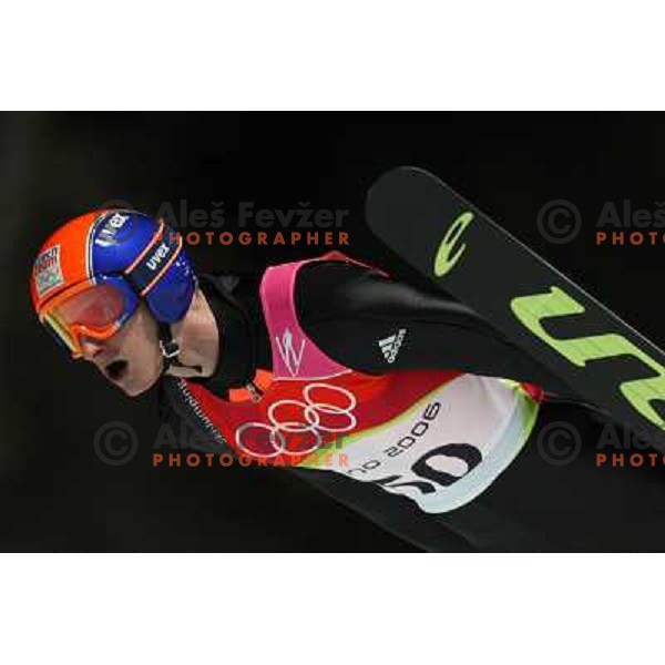 Jakub Janda (CZE) at 90 m individual ski jumping event in Pragelato at Torino 2006 Winter Olympic games, Italy on February 12, 2006