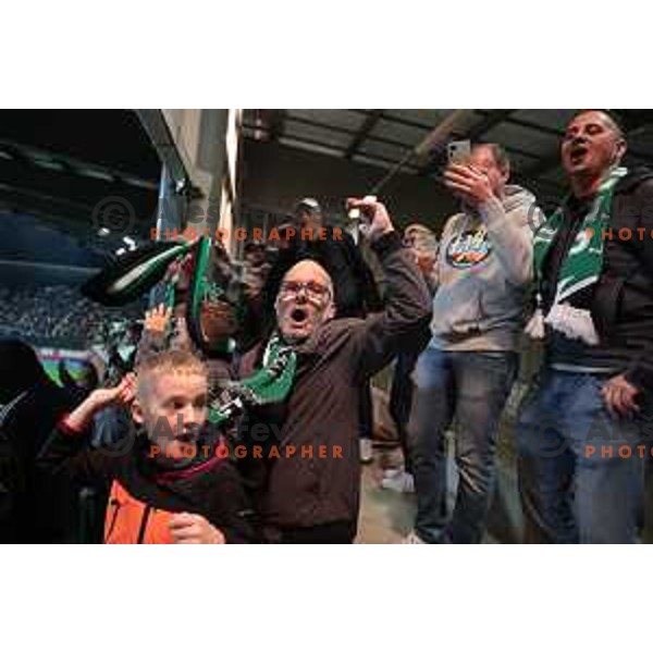 Olimpija fans at Pivovarna Union Slovenian Cup match between Olimpija and Maribor in Celje on May 6, 2023