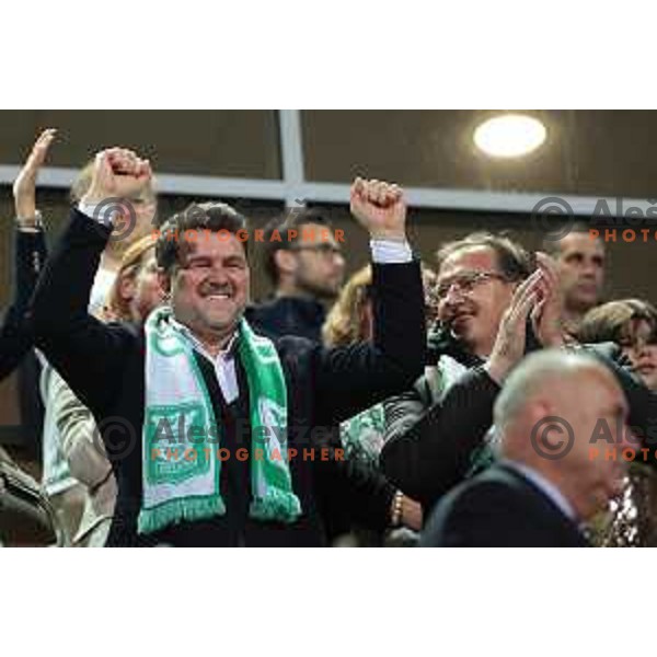 in action during Pivovarna Union Slovenian Cup match between Olimpija and Maribor in Celje on May 6, 2023 