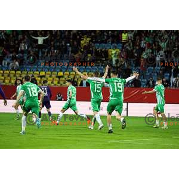 in action during Pivovarna Union Slovenian Cup match between Olimpija and Maribor in Celje on May 6, 2023 