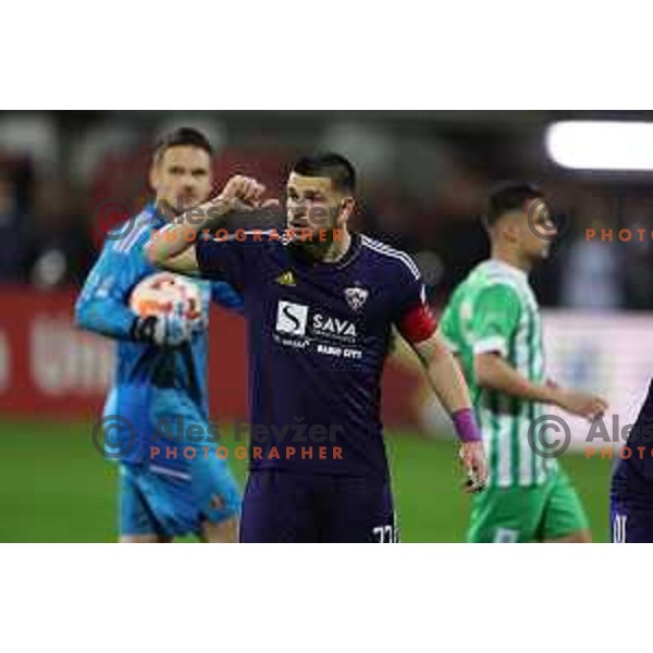 Zan Vipotnik in action during Pivovarna Union Slovenian Cup match between Olimpija and Maribor in Celje on May 6, 2023