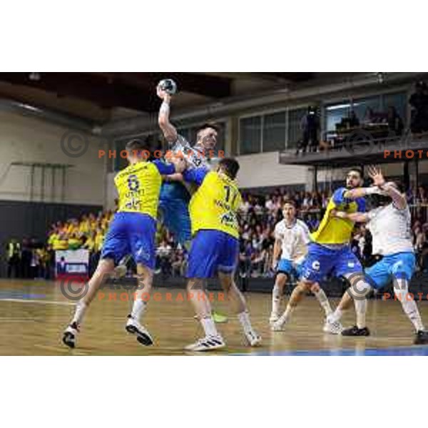in action during handball Slovenian Cup match between Jerusalem Ormoz and Celje Pivovarna Lasko in Ormoz on May 7, 2023 , Slovenia on April 23, 2023