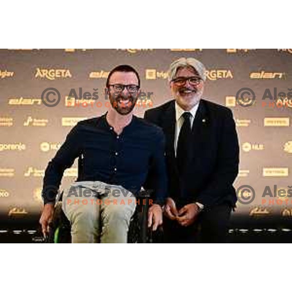 Gal Jakic and Roman Jakic during Gala event The Night of the Champions in Ljubljana, Slovenia on May 9, 2023
