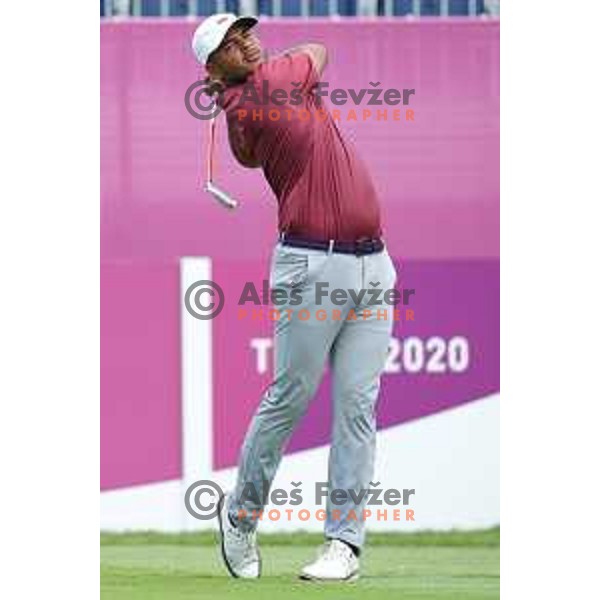 plays in the third round of the Olympic Golf tournament at Kasumigaseki Country Club at Tokyo 2020 Summer Olympic Games, Japan on July 31, 2021 
