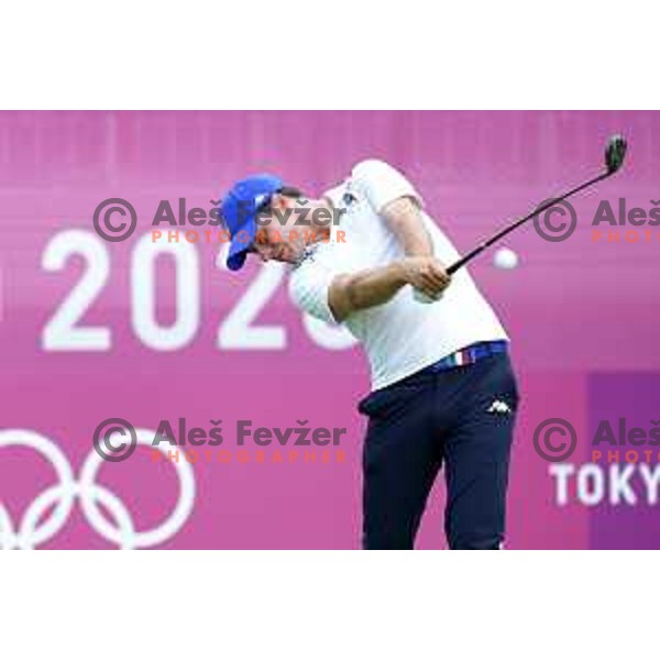 Guido Migliozzi (ITA) plays in the third round of the Olympic Golf tournament at Kasumigaseki Country Club at Tokyo 2020 Summer Olympic Games, Japan on July 31, 2021
