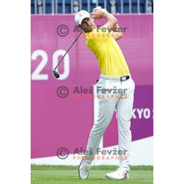 plays in the third round of the Olympic Golf tournament at Kasumigaseki Country Club at Tokyo 2020 Summer Olympic Games, Japan on July 31, 2021 