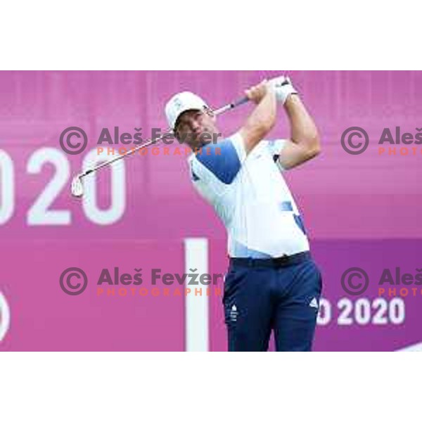 plays in the third round of the Olympic Golf tournament at Kasumigaseki Country Club at Tokyo 2020 Summer Olympic Games, Japan on July 31, 2021 