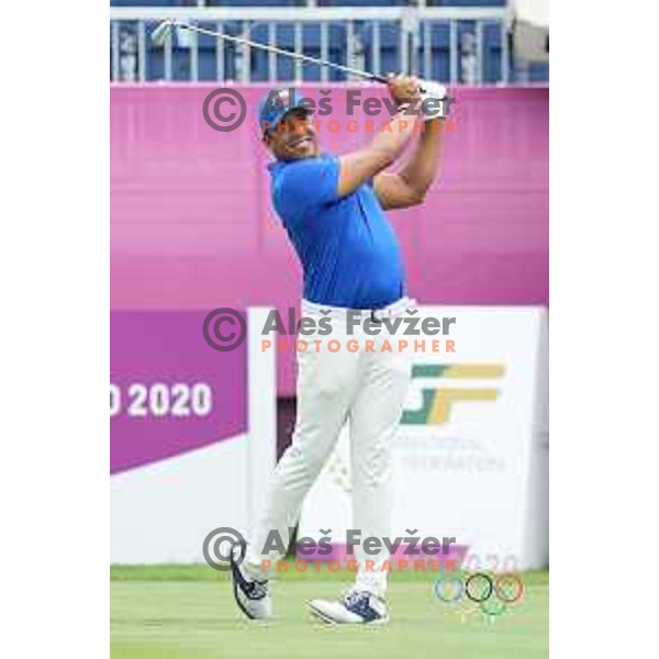 plays in the third round of the Olympic Golf tournament at Kasumigaseki Country Club at Tokyo 2020 Summer Olympic Games, Japan on July 31, 2021 