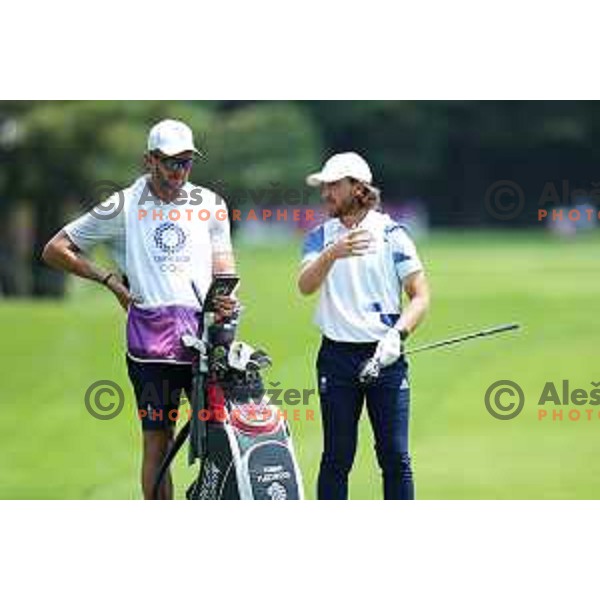 Tommy Fleetwood (GBR) plays in the third round of the Olympic Golf tournament at Kasumigaseki Country Club at Tokyo 2020 Summer Olympic Games, Japan on July 31, 2021