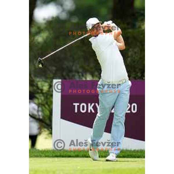 plays in the third round of the Olympic Golf tournament at Kasumigaseki Country Club at Tokyo 2020 Summer Olympic Games, Japan on July 31, 2021 