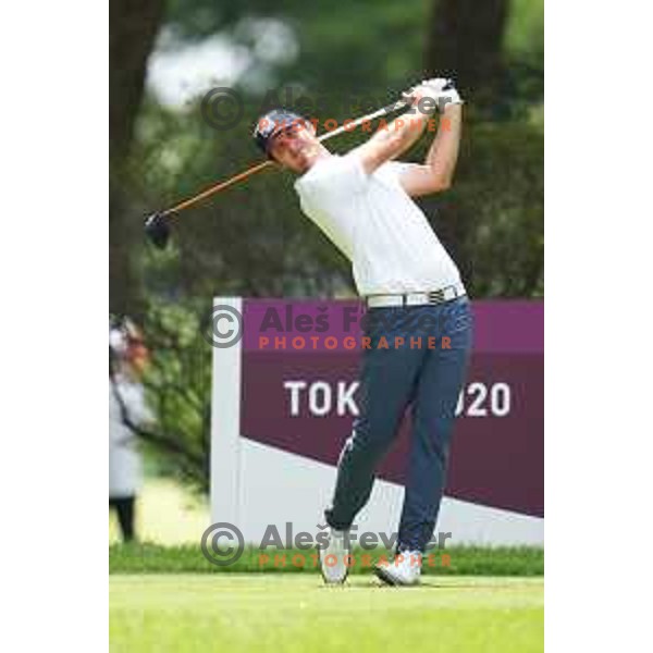 plays in the third round of the Olympic Golf tournament at Kasumigaseki Country Club at Tokyo 2020 Summer Olympic Games, Japan on July 31, 2021 